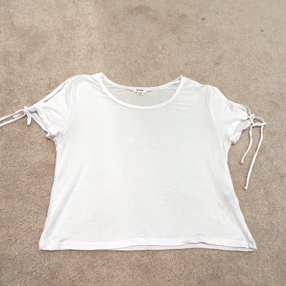 White Should Cutout With Ties Tee